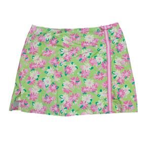 Vintage 90s Lilly Pulitzer Hide in Seek Rhino Skort Floral Womens 10
